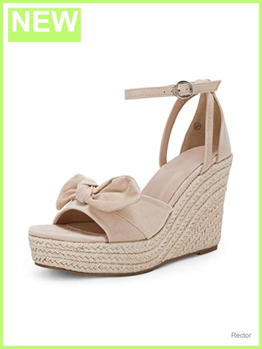 Rilista Womens Wedge Platform Sandals Bowknot Open Toe Espadrille Ankle Strap